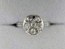 White Gold Hand Engraved Diamond Estate Ring
