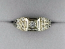 White Gold Filigree Diamond Estate Ring