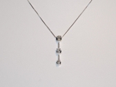 White Gold Three Diamond Pendant Necklace