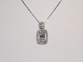 Baguette and Rounds Diamond Pendant Necklace