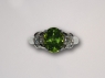 White Gold Peridot & Diamond Ring