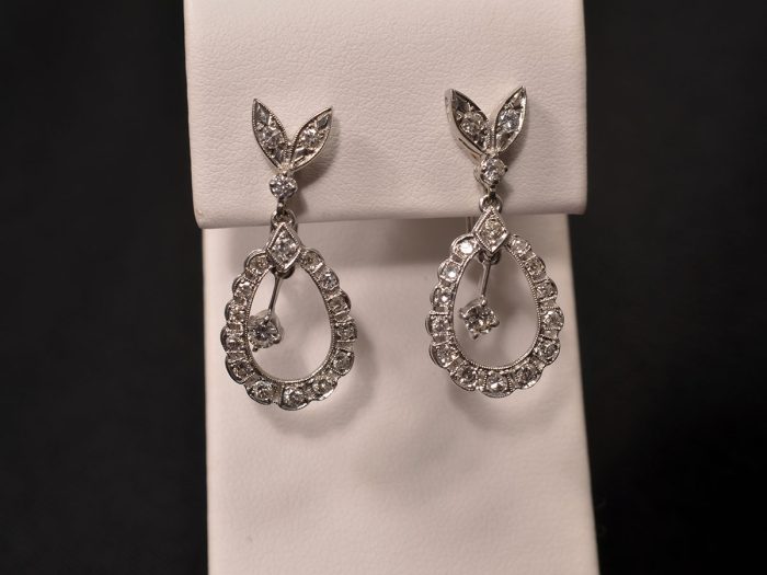 14K White Gold Pierced Diamond Earrings available at John Wallick Jewelers in Sun City, Arizona near Phoenix, AZ