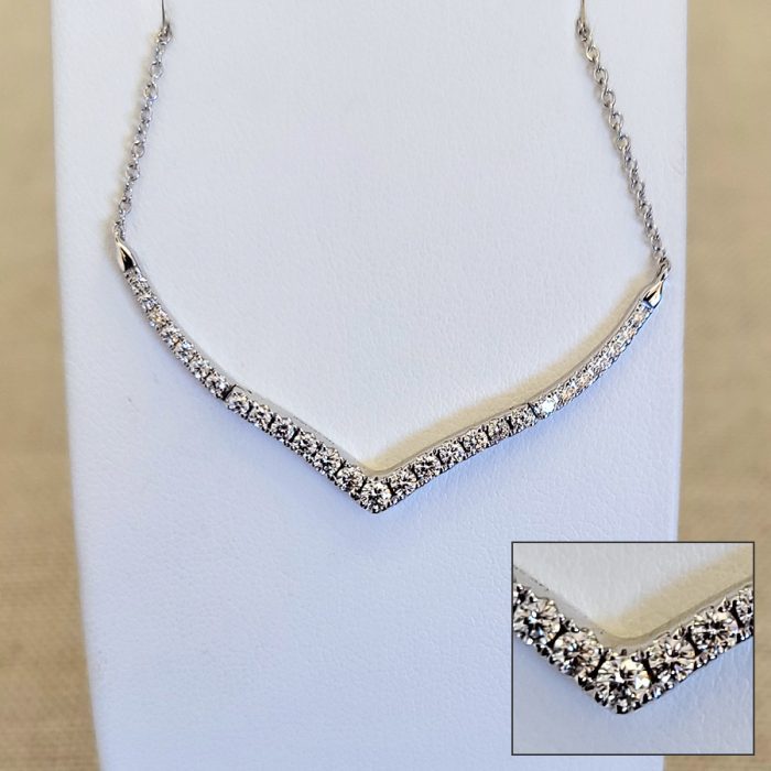 14kt White Gold, Diamond Pendant Necklace available at John Wallick Jewelers in Sun City, Arizona near Glendale, AZ