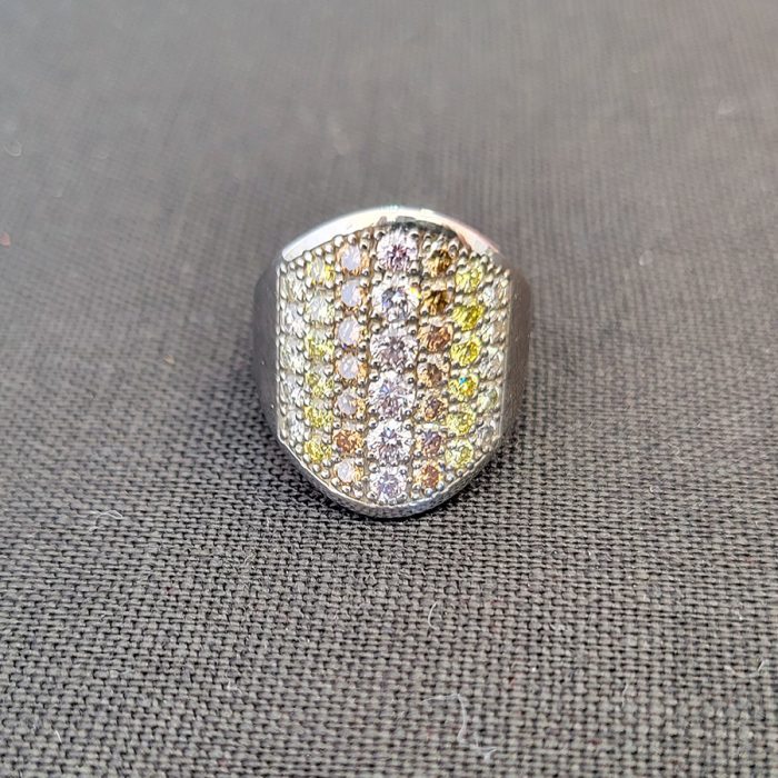 14kt White Gold, Multi-Colored Diamond Ring at John Wallick Jewelers in Sun City, Arizona near Glendale, AZ