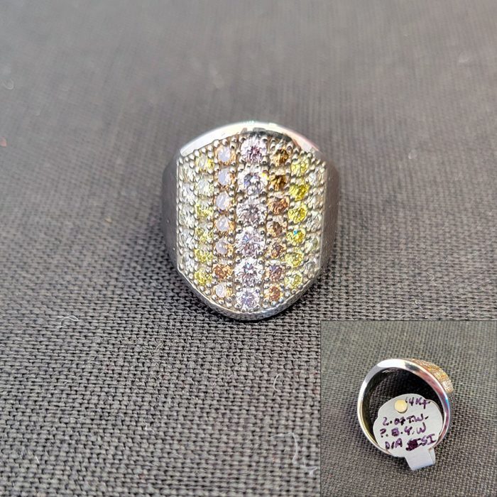 14kt White Gold, Multi-Colored Diamond Ring at John Wallick Jewelers in Sun City, Arizona near Glendale, AZ