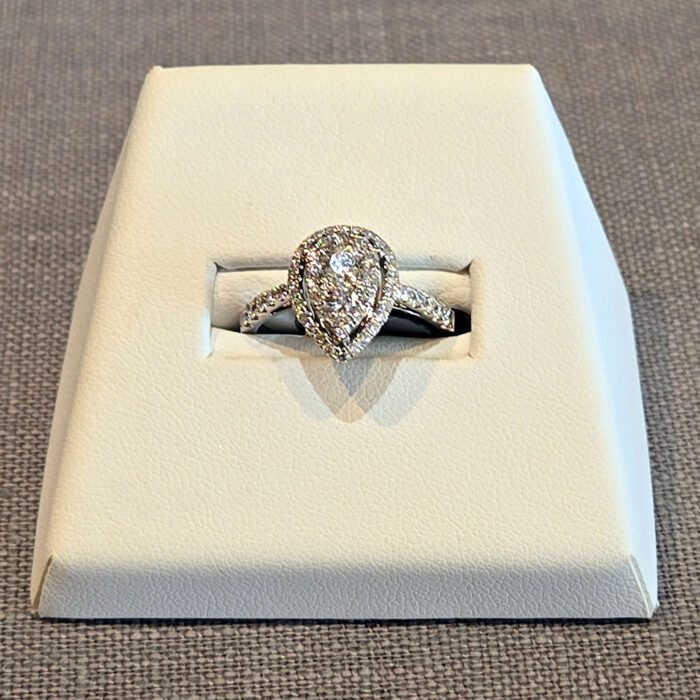 Lady's 14kt White Gold, Pear-Shaped Diamond Ring available at John Wallick Jewelers in Sun City, Arizona near Glendale, AZ