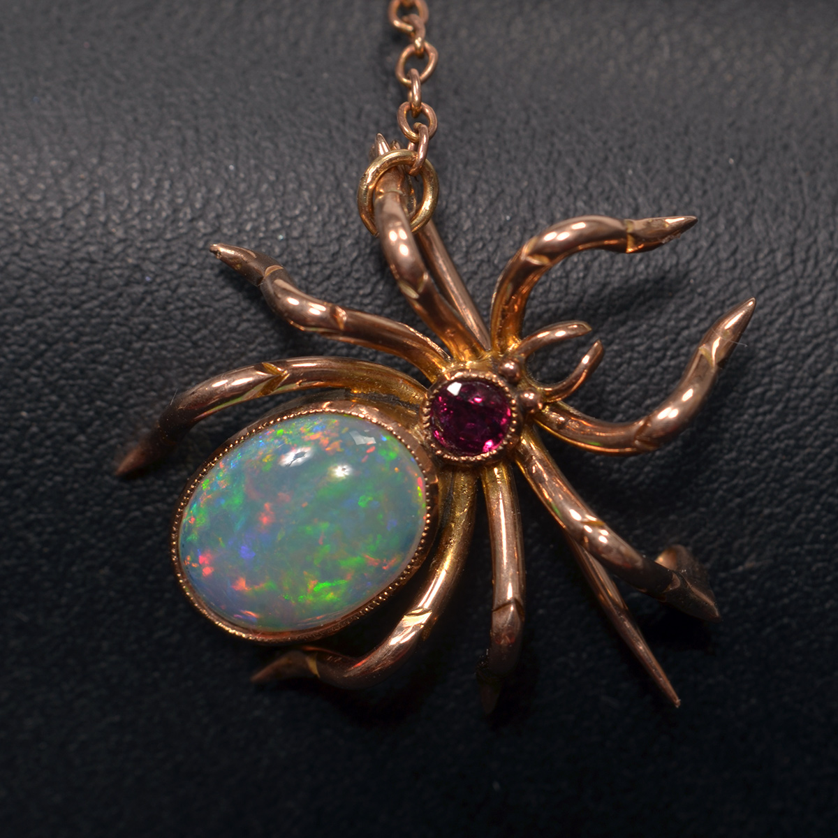 Vintage Opal and Garnet Spider Pin at John Wallick Jewelers in Sun City, Arizona near Phoenix, AZ