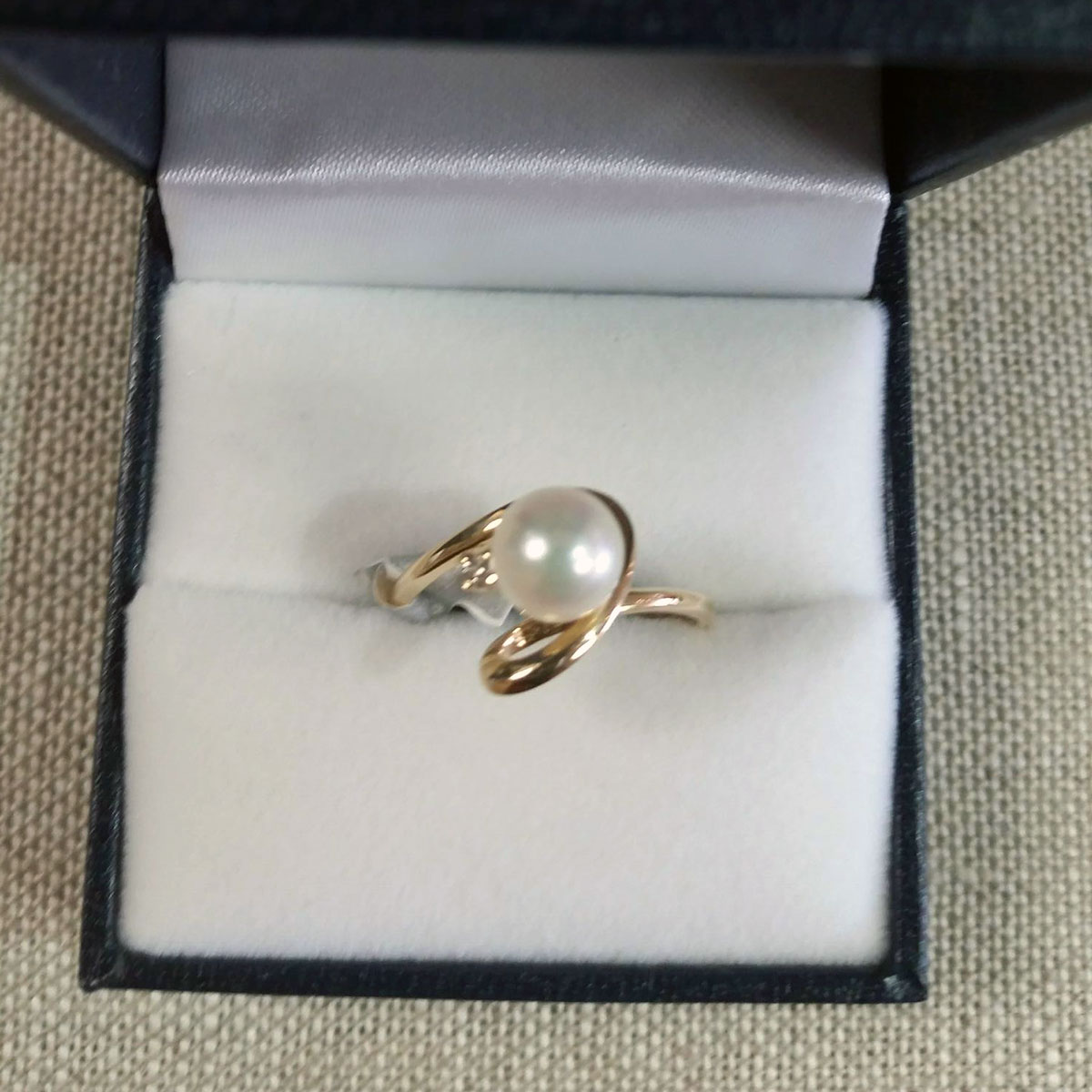 Lady’s Yellow Gold Ring with Pearl Pearl Jewelry available at John Wallick Jewelers in Sun City, Arizona