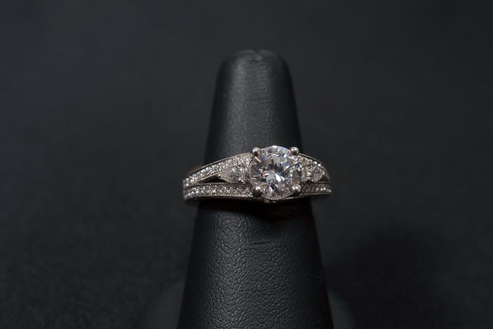 Lady's 14k white gold diamond wedding ring available at John Wallick Jewelers in Sun City, Arizona near Phoenix, AZ