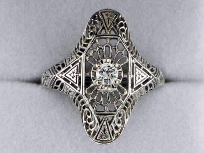 John Wallick Jewelers: White Gold Diamond Estate Ring