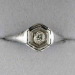 John Wallick Jewelers: White Gold Filigree Estate Ring with Round European Cut Diamond