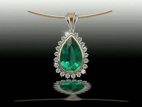 Emerald and Diamond Pendant: John Wallick Jewelers, Sun City, AZ - Phoenix, Arizona