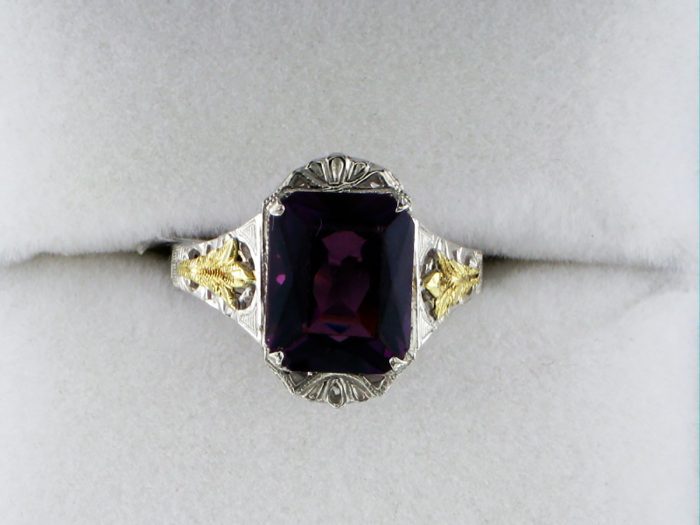 Ladies Amethyst White and Yellow Gold Ring at John Wallick Jewelers in Sun City, Arizona near Phoenix, AZ