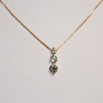 John Wallick Jewelers: Yellow Gold Three Diamond Pendant Necklace