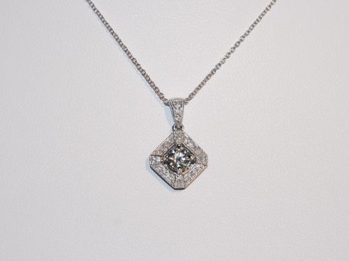 John Wallick Jewelers: White Gold Diamond Pendant Necklace