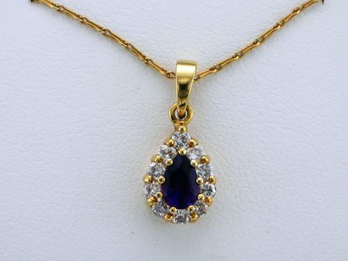 Pear Shaped Amethyst and Diamond Pendant Necklace at John Wallick Jewelers in Sun City, Arizona near Phoenix, AZ