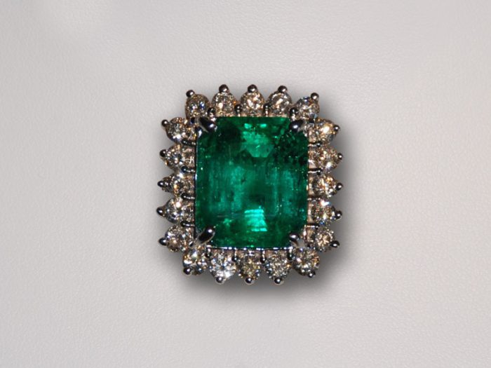 John Wallick Jewelers: Emerald, Opal and Diamond Ring