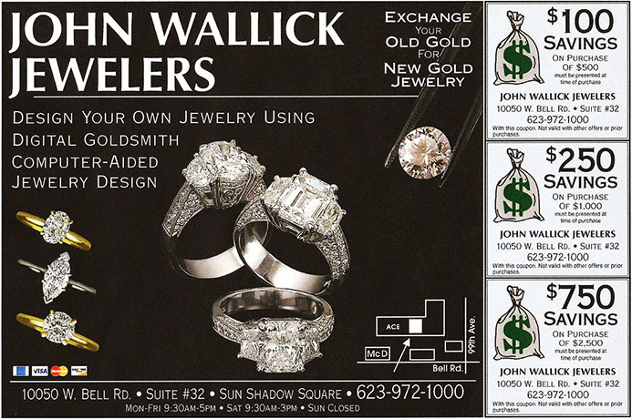 Coupon: Money Saving Coupons: John Wallick Jewelers, Sun City, Arizona